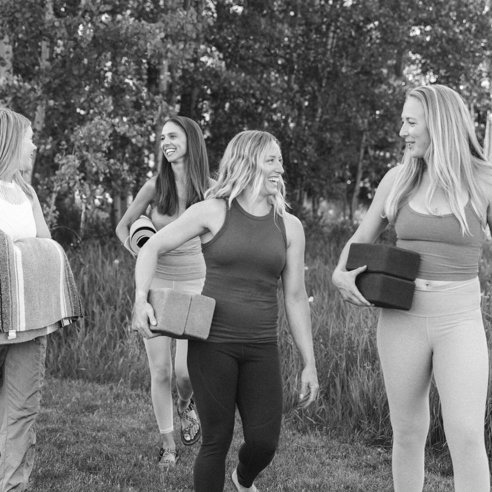 Smiling Jackson Hole Yoga Teachers Outdoors at Teton Yoga Shala Near Teton Village